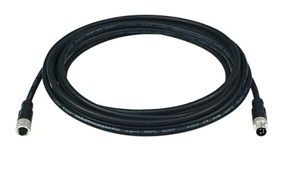 M8 4-Pin Male to Female Connector Cable, A-Coded Straight Circular Industrial Molded Cable, IP67 Waterproof Unshielded PVC Wire, 30V 3A AC/DC, AWG24 - size: 1m, style: 4pin