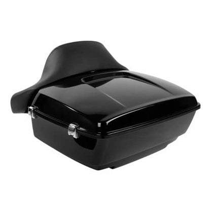 TCMT King Motorcycle Trunk Backrest Pad Two Up Mounting Rack Fit For Harley Touring 1997-2008 Electra Glide Road Glide Street Glide Pack - color: No Speaker Holes: Style C Chrome Rack