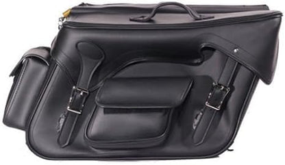 Unisex Waterproof UV Protected Large Quick Detach Plain Universal Fit PVC Leather Motorcycle Saddle Touring Bag/Back Pack