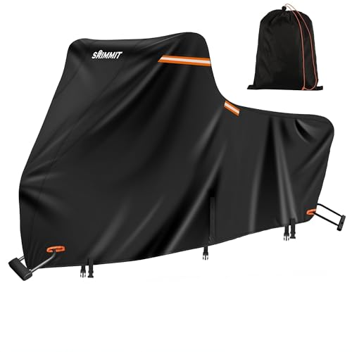 Motorcycle Cover Heavy Duty, 420D Motorcycle Cover Waterproof Outdoor with Nano Coating, 5 Reflective Strips and Air Vents, Dirtbike Cover (Black 3XL) - color: Black, size: 3XL(109"x44"x56")