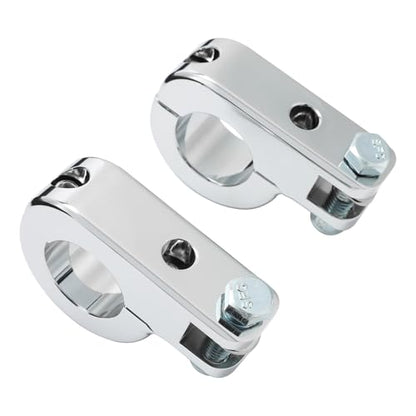 TCMT Chrome Foot Pegs Foot rest Mounting P-Clamp Footpeg Footrest Set Fits For Harley-Davidson 1 1/4"(32mm) highway bars - color: Chrome, size: P-Clamp Mounts