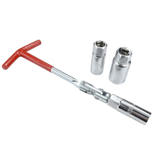 Spark Plug Socket Wrench Set T-Handle 14mm(9/16") 16mm (5/8") 21mm (13/16") kit for Motorcycles Lawn Mowers Small Vehicles Removal Tool