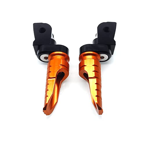 MZS Motorcycle Foot Pegs, Double Adjustable Front Rider Footpegs Footrest Rest Pedal CNC Orange FK004 Compatible with 200 250 390 690 790 890 Models - size: 200 250 390 690 790 890 Models