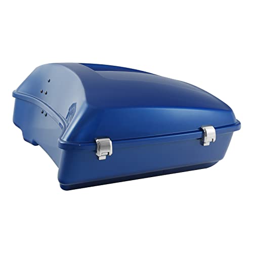 Electric Blue Chopped Trunk Backrest Detachable Two Up Mounting Rack Fit for Harley Trunk Touring Street Glide 14-25 Road King Road Glide Electra Glide CVO Models - color: Electric Blue Chopped Trunk Set #5