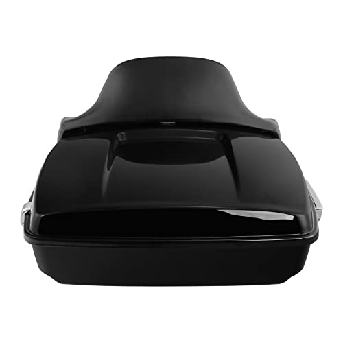 TCMT Chopped Motorcycle Trunk Box Backrest Detachable Mounting Rack Base Plate Fit For Harley Touring 1997-2008 Road King Road Street Electra Glide Pack - color: Set C1 Chrome Latches#Black Rack+Plate