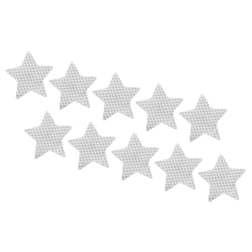 PATIKIL Reflective Stickers, 30 Pack 2.36 x 2.36 Inch Waterproof Adhesive High Visibility Night Caution Warning Star Shape Safety Tape Reflector for Trucks Trailers Cars, White - color: White