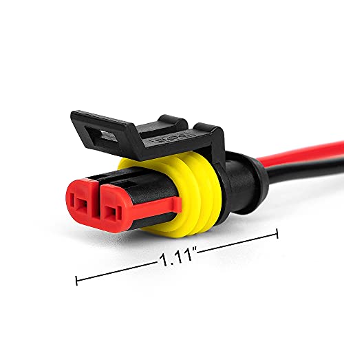 2 Pin Way 16 AWG Car Waterproof Electrical Connector Plug with Wire AWG Marine Pack of 5 - size: 2 Pin