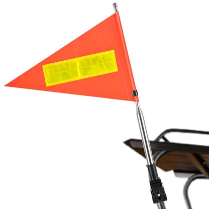 Golf Cart Flag 8.6 x 11.8 Inches Orange Safety Flag with Reflective Strips and PVC Flagpole - color: Orange