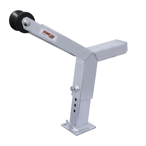 Extreme Max 3006.6898 Adjustable Height Notched Winch Stand with Roller - Galvanized Finish, Hardware Fits 3" W x 5" H Trailer Frames - color: Galvanized, size: Fits 3"W x 5"H Trailer Frames