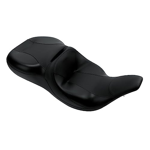 SLMOTO Black Driver & Passenger Seat Cushion Fit For Harley Touring Electra Glide Ultra Classic Standard FLHTC 1997-2007 - style: Matte Black