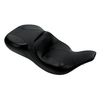 SLMOTO Black Driver & Passenger Seat Cushion Fit For Harley Touring Electra Glide Ultra Classic Standard FLHTC 1997-2007 - style: Matte Black