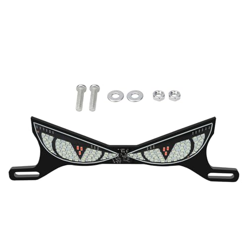 Brake Light Motorcycle, License Plate Eye Lamp, Rear Safety Indicator, Compact Sturdy Construction, Quick Install Feature, Road Travel Protection Tool, Highway Cycling Use 7.48x1.97x0.2 Inches - color: Snake eye lamp - ice blue + red flash