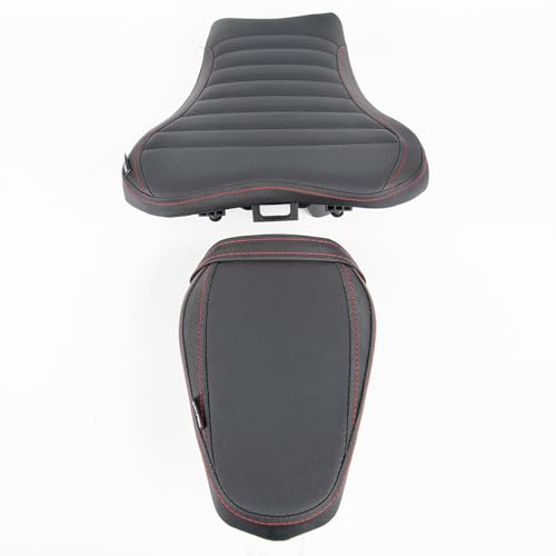 Motorcycle Driver Rider Rear Passenger Seat fit for Z900 Z 900 2017 2018 2019 2020 2021 2022 2023 2024 Pressure Relief Soft Pillion Saddle Cushion Pad, Black - color: Front & Rear - Black