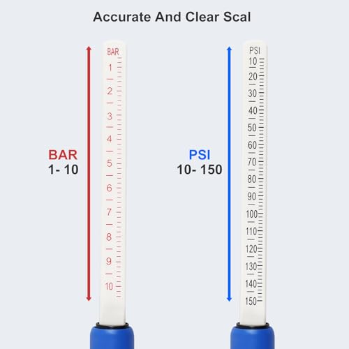 2-Pack Truck Tire Gauges for Tires Pressure, Dual-Head Tire Pressure Gauge, 150 PSI/10 BAR Range, with 4 Tires Pressure Caps for Semi Trucks, RVs, Cars, and Motorcycles - style: 2 pack