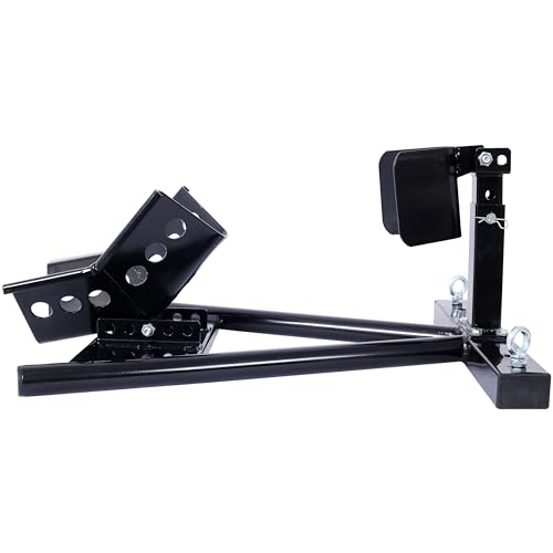 Gecheer Motorcycle Front Tire Chock for 17-21 Inch Wheels – Adjustable Locking Stand, Black
