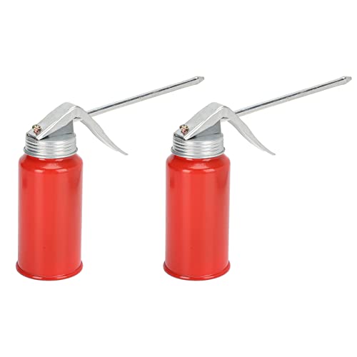 2Pcs Oil Spray Bottle, 200ml Cold Rolled Steel Hand Pump Oil Cans for Rolling Bearings Motorcycles, Efficient Lubrication with Curved Pressing Handle, for Bikes, Cars, Home