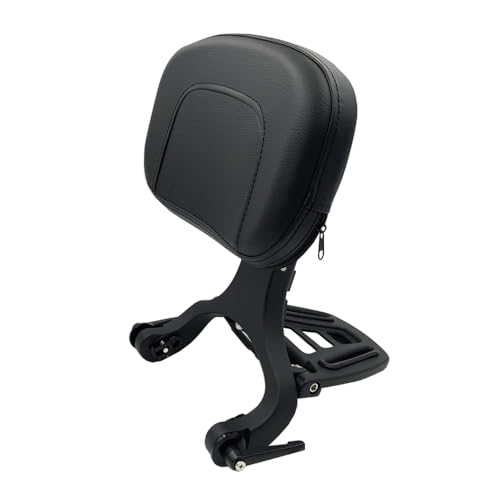 Adjustable Sissy Bar Backrest With Folding Luggage Rack For Harley/Indian/BMW R18/Honda,Black