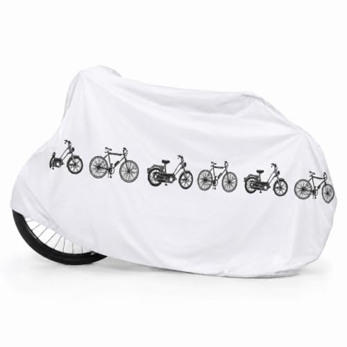 Water-proof Bike Cover 200x100cm - PEVA All-Weather Protector for bike, Scooter & Motorbike(White)