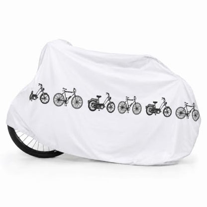 Water-proof Bike Cover 200x100cm - PEVA All-Weather Protector for bike, Scooter & Motorbike(White)
