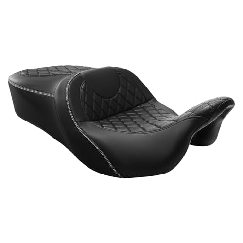 River Seat - SLMOTO Hammock Seat Motorcycle Seat Cushion fit for Harley Touring Road King Street Glide Road Glide Electra Glide 2009-2023 - color: A Style Black