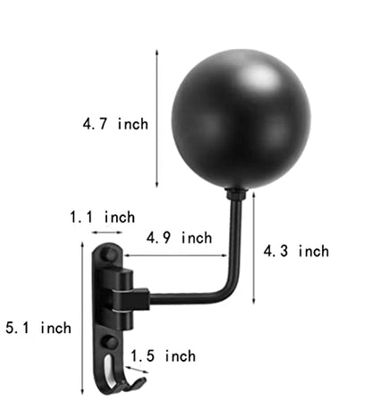 Motorcycle Helmet Rack,Helmet Holder for Bike，Helmet Holder Wall Mount 180 Degree Rotation Helmet Hanger with 2 Hooks for Motorcycle Bike Coats, Caps, Baseballs, Rugby Helmet
