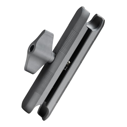 FANAUE Aluminum 17mm Ball Head Double Socket Arm Only Supports Connects of 0.67" Ball Head Adapter Compatible with RAM Mount 17mm Ball and Bike Motorcycle Phone Holder, Middle Arm Length is 3.7 Inch.