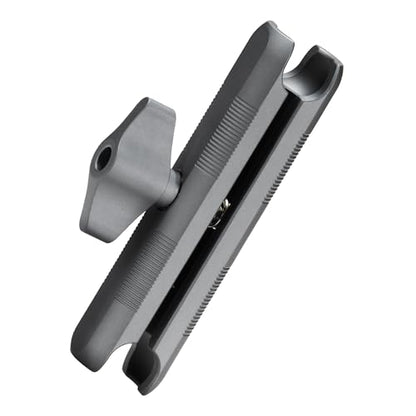 FANAUE Aluminum 17mm Ball Head Double Socket Arm Only Supports Connects of 0.67" Ball Head Adapter Compatible with RAM Mount 17mm Ball and Bike Motorcycle Phone Holder, Middle Arm Length is 3.7 Inch.