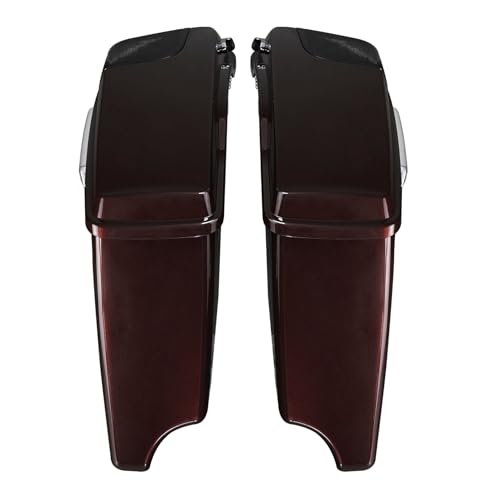 HR3 Midnight Crimson/Vivid Black 4" Stretched Hard Saddlebags w/Speaker Lids Compatible with 2022 Street Glide Special FLHXS (Replace for OEM) - color: Midnight Crimson / Vivid Black