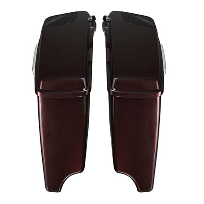 HR3 Midnight Crimson/Vivid Black 4" Stretched Hard Saddlebags w/Speaker Lids Compatible with 2022 Street Glide Special FLHXS (Replace for OEM) - color: Midnight Crimson / Vivid Black