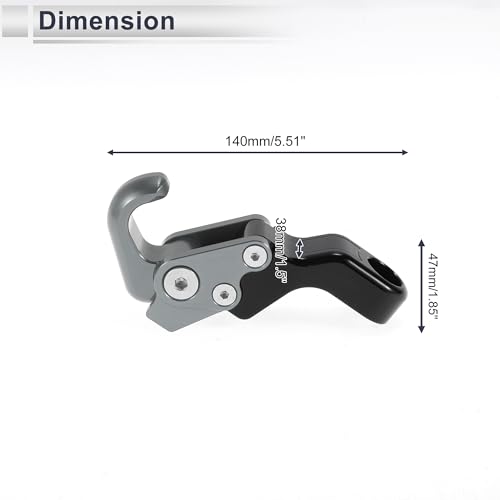 Adjustable Universal Motorcycle Hanging Hook Slope Handle with Hook Motorcycle Helmet Luggage Bag Holder Hanger Aluminum Alloy Titanium Tone with 1 Pcs Screw - color: Titanium Tone