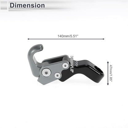 Adjustable Universal Motorcycle Hanging Hook Slope Handle with Hook Motorcycle Helmet Luggage Bag Holder Hanger Aluminum Alloy Titanium Tone with 1 Pcs Screw - color: Titanium Tone