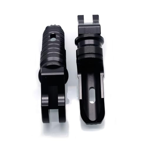 MZS Motorcycle Foot Pegs, 360° Roating Rider Front Footpegs Footrest Rest Pedal Black CNC Compatible with Bonneville T100 2016-2022 / Bonneville T120 2016-2022 - size: Bonneville T100 / Bonneville T120