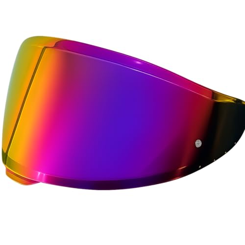 Shoei RF1400 X15 Helmet Visor Replacement Shield, Anti-Fog Sun Shield Accessory Compatible with RF-1400, X15, CWR-2, Z8, X-SPR PRO(Purple Gold Red) - color: Purple Gold Red
