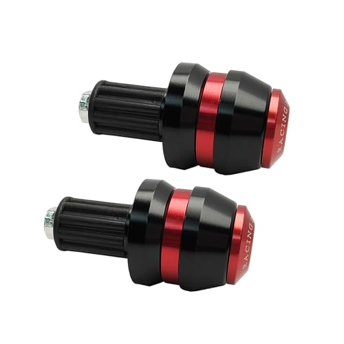 22mm 7/8'' Motorcycle Bar End Plug Sliders Universal Handlebar Grips Bar Ends Caps replacement for Honda Yamaha Suziku Kawasaki BMW Motorbike Dirt Bike(Red) - color: Red