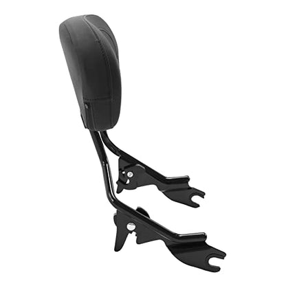 Black Detachable Sissy Bar Upright Passenger Backrest Pad & Luggage Rack For Harley Touring Road King Street Glide Road Glide 2009-2025 - color: Black #2
