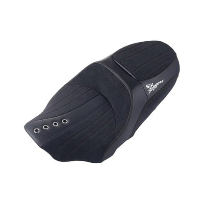 Advanblack SIK Baggers Touring Seat with Custom Stitching for 2009–2023 Harley Road Glide, Street Glide, Road King & Electra Glide，Gel-Lab Cushion, Synthetic Suede, No Backrest Slot (Black Stitching) - color: Black Stitching
