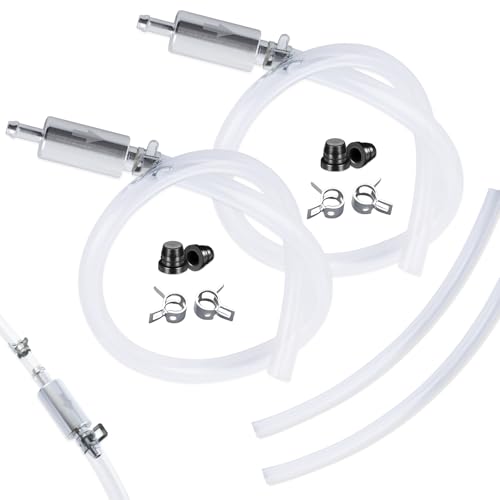 2PCS Brake Bleeder Hose, Universal Brake Fluid Deflerator, Motorcycle Brake Bleeder Kit, One Way Check Valve Tube Bleeding Tool Kit for Car Motorcycle Clutch, Soft Tube with Metal Clips (Tube & Clamp)