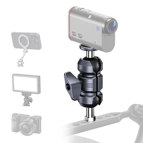 Motorcycle Rearview Mirror Camera Mount, Aluminum 25mm Ball Head Camera Holder, 1/4"-20 Threaded for Insta360 Camera, M8 Screw Mirror Screw‑Bars Mount for Bicycle/Tricycle/ATVs (KCB‑5) - color: KCB-5 M8 Mirror Seat Short Bar