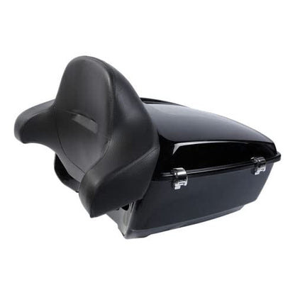 TCMT King Motorcycle Trunk Backrest Two Up Mounting Rack Fit For Harley Touring 1997-2008 Electra Glide Road Glide Street Glide Pack - color: No Speaker Holes: Style B Black Rack