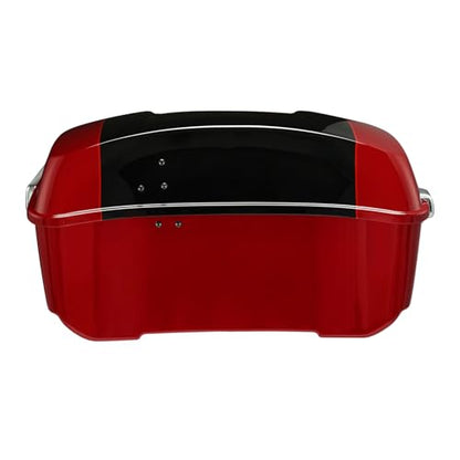 TCMT King Motorcycle Trunk Fit for Harley Touring 2014-2025 CVO Road King Road Glide Street Glide Electra Glide Ultra Limited Pack Billiard Red/Vivid Black - color: Billiard Red/Vivid Black(No Speaker Holes)