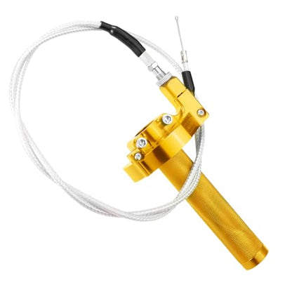 Throttle Grip Throttle Cable Motorcycle 22mm Universal CNC Aluminum Accelerator Throttle Twist Grips Handlebars for KLX CR CRF EXC XR TTR CB SSR ATV Dirt Bike Pit Bike - color: Style-B-Gold
