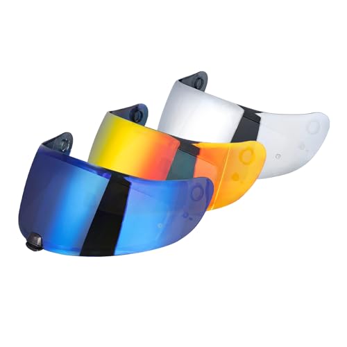 C70 Helmet Visor Replacement Face Shield Compatible with C70/ HJ20M/ FG-17/ FG-ST/IS-17 Motorcycle Helmets (Chrome Blue) - color: Chrome Blue