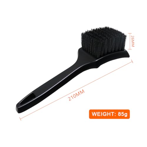 Wheel Brush Tire Brush Car Wash Brush Tire Brush Car Carpet Cleaner Used for Cleaning Car Tires, Wheels and Carpets, with a Short Handle that is Simple and Durable - color: Black