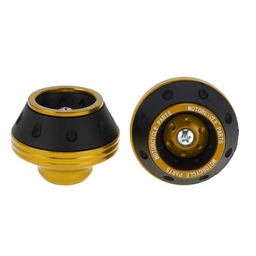 Motorcycle Front Fork Frame Slider Falling Protection Wheel Crash Protector Scooter Moped Aluminum Alloy Gold Tone 2 Pcs - color: Gold Tone