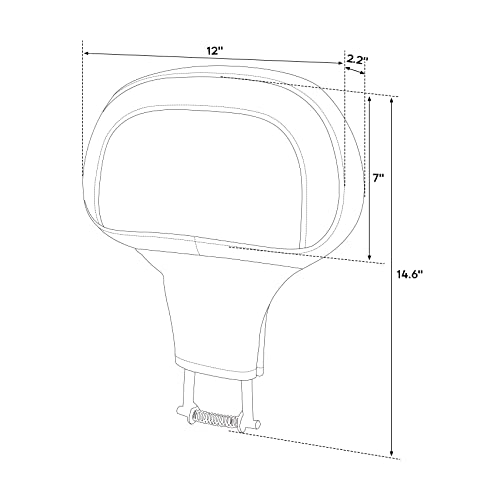 C.C. RIDER Driver Rider Backrest - Pad Diamond 2-Up One-Piece Sissy Bar fit for Harley Touring Road King FLHR Street Glide FLHX Road Glide FLTRX 2009-2023 - color: 04# Brown Rider Backrest