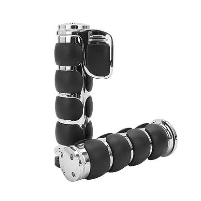 DREAMIZER 25.4MM Motorcycle Handlebar Grips 1 inch Compatible with Honda Shadow Spirit 750 Valkyrie Fury VTX1300 VTX1800 VT400 VT750 VT1100 - Smooth - style: Flat-chrome With Big Throttle