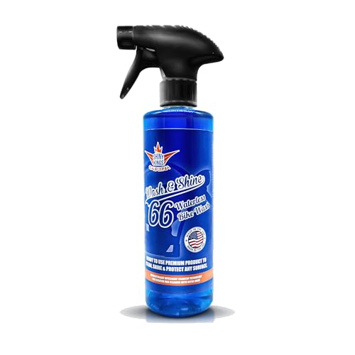 Shinykings Motorcycle Cleaner Wash&Shine 66 | WATERLESS BIke Wash with Ultra Shine Finish | Powerful Motorcycle Detailing Spray for All Surfaces | Bike Cleaner California | 16 fl.oz - size: 16.9 FL Oz (Pack of 1)