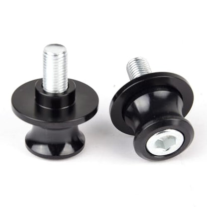 Goldfire 2pcs 10MM M10 X1.25 Motorcycle Swing arm Sliders Spools CNC Swing Arm Stand Screw for FZR 1000/600R/400 for Kawasaki Z750 /Z750S/ Z750R /ER-6F /ER-6N /Duke 125/200/390 (Black) - color: Black