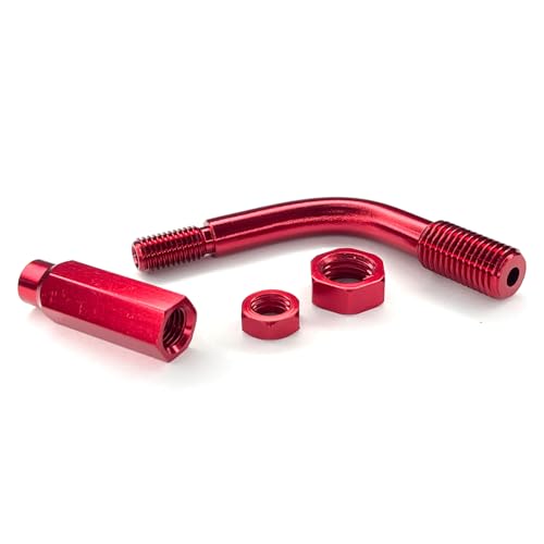 Throttle Cable Ends Adjuster 90 Degree Motorcycle Atlas Throttle Lock, Aluminum 90° Bendy Clutch Cable End Guide Adjuster Regulator Universal Accelerator Summit Cables Motorcycle Bike(Red) - color: Red