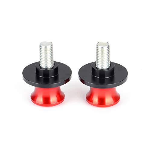 Goldfire 2pcs 10MM M10 X1.25 Motorcycle Swing arm Sliders Spools CNC Swing Arm Stand Screw for FZR 1000/600R/400 for Kawasaki Z750 /Z750S/ Z750R /ER-6F /ER-6N / Duke 125/200/390 (Red) - color: Red